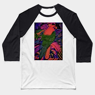 TROPICAL VIBRANT MACAW PARROT PALM FLOWERS FERNS Baseball T-Shirt